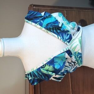 PEYTON & PARKER TURQUOISE FLORAL bikini top XL